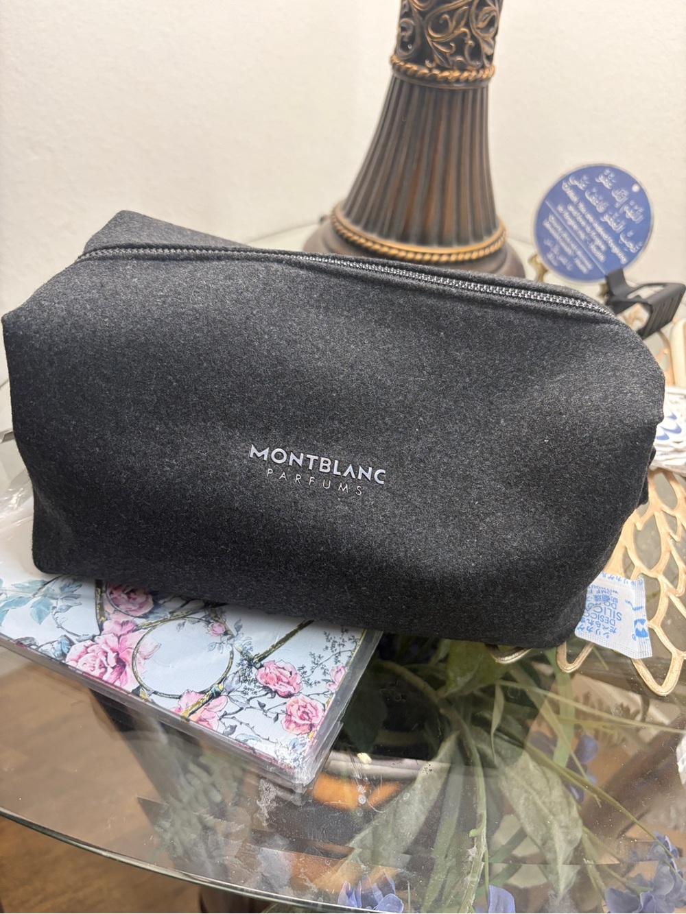 Montblanc Black Toiletry Pouch with Zip Closure